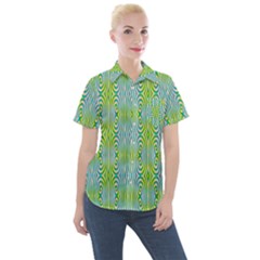 Seamless Pattern Ornament Design Women s Short Sleeve Pocket Shirt