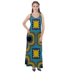 Seamless Pattern Ornament Wallpaper Sleeveless Velour Maxi Dress by Pakrebo