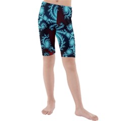 Fractal Spiral Abstract Pattern Art Kids  Mid Length Swim Shorts by Pakrebo