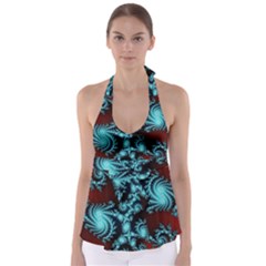 Fractal Spiral Abstract Pattern Art Babydoll Tankini Top by Pakrebo