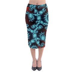 Fractal Spiral Abstract Pattern Art Midi Pencil Skirt by Pakrebo