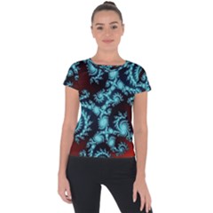 Fractal Spiral Abstract Pattern Art Short Sleeve Sports Top  by Pakrebo