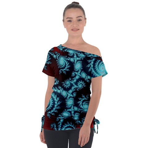 Fractal Spiral Abstract Pattern Art Tie-up Tee by Pakrebo