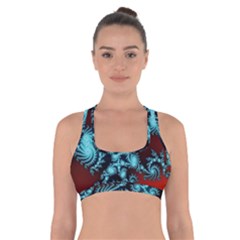 Fractal Spiral Abstract Pattern Art Cross Back Sports Bra by Pakrebo