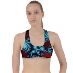 Fractal Spiral Abstract Pattern Art Criss Cross Racerback Sports Bra by Pakrebo