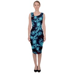 Fractal Spiral Abstract Pattern Art Sleeveless Pencil Dress