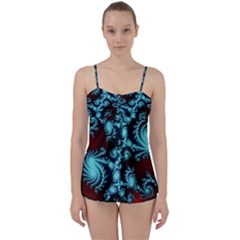 Fractal Spiral Abstract Pattern Art Babydoll Tankini Set by Pakrebo