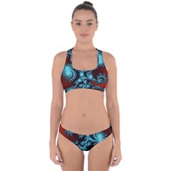 Fractal Spiral Abstract Pattern Art Cross Back Hipster Bikini Set by Pakrebo