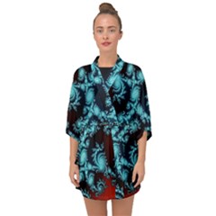 Fractal Spiral Abstract Pattern Art Half Sleeve Chiffon Kimono by Pakrebo