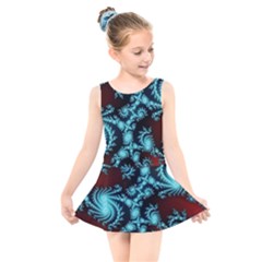 Fractal Spiral Abstract Pattern Art Kids  Skater Dress Swimsuit by Pakrebo