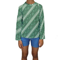 Batik Pattern Java Indonesia Kids  Long Sleeve Swimwear by Pakrebo