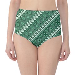 Batik Pattern Java Indonesia Classic High-waist Bikini Bottoms by Pakrebo