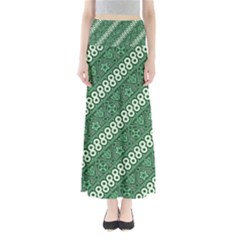 Batik Pattern Java Indonesia Full Length Maxi Skirt by Pakrebo