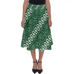 Batik Pattern Java Indonesia Perfect Length Midi Skirt by Pakrebo