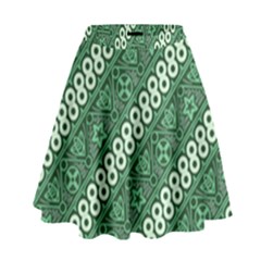 Batik Pattern Java Indonesia High Waist Skirt by Pakrebo