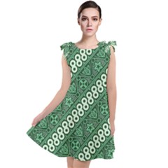 Batik Pattern Java Indonesia Tie Up Tunic Dress by Pakrebo