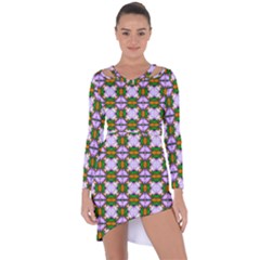 Seamless Wallpaper Digital Asymmetric Cut-out Shift Dress