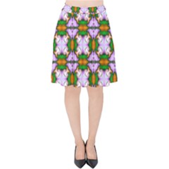 Seamless Wallpaper Digital Velvet High Waist Skirt by Pakrebo