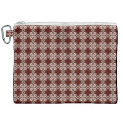 Brown Tiles Leaves Wallpaper Canvas Cosmetic Bag (xxl) by Pakrebo