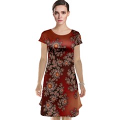 Fractal Rendering Pattern Abstract Cap Sleeve Nightdress