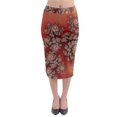 Fractal Rendering Pattern Abstract Midi Pencil Skirt