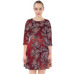 Fractal Rendering Pattern Abstract Smock Dress