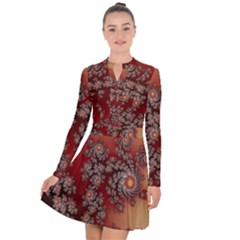 Fractal Rendering Pattern Abstract Long Sleeve Panel Dress by Pakrebo