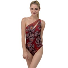 Fractal Rendering Pattern Abstract To One Side Swimsuit