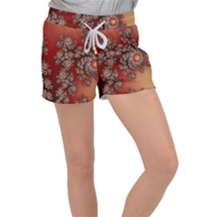 Fractal Rendering Pattern Abstract Women s Velour Lounge Shorts