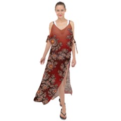 Fractal Rendering Pattern Abstract Maxi Chiffon Cover Up Dress