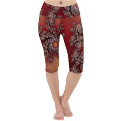 Fractal Rendering Pattern Abstract Lightweight Velour Cropped Yoga Leggings