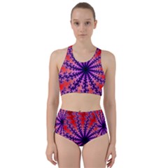 Fractal Abstract Background Spiral Racer Back Bikini Set by Pakrebo