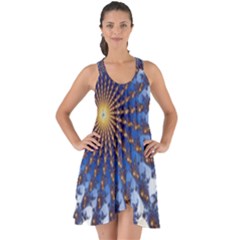 Fractal Spiral Curve Abstraction Show Some Back Chiffon Dress by Pakrebo