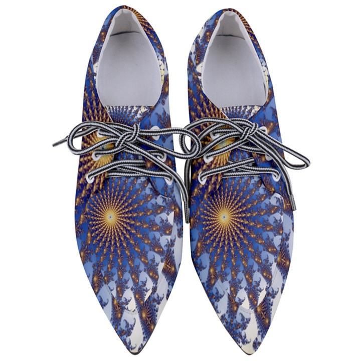 Fractal Spiral Curve Abstraction Pointed Oxford Shoes