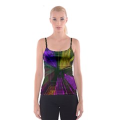 Data City Large Fiction Digital Spaghetti Strap Top by Pakrebo