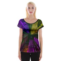 Data City Large Fiction Digital Cap Sleeve Top by Pakrebo