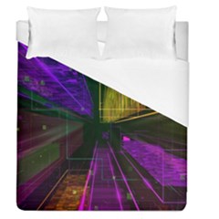 Data City Large Fiction Digital Duvet Cover (queen Size) by Pakrebo