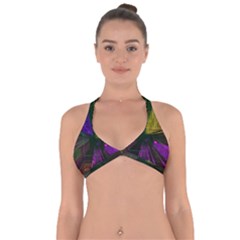 Data City Large Fiction Digital Halter Neck Bikini Top by Pakrebo