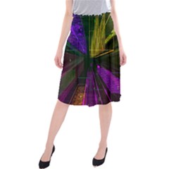 Data City Large Fiction Digital Midi Beach Skirt by Pakrebo