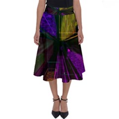 Data City Large Fiction Digital Perfect Length Midi Skirt by Pakrebo