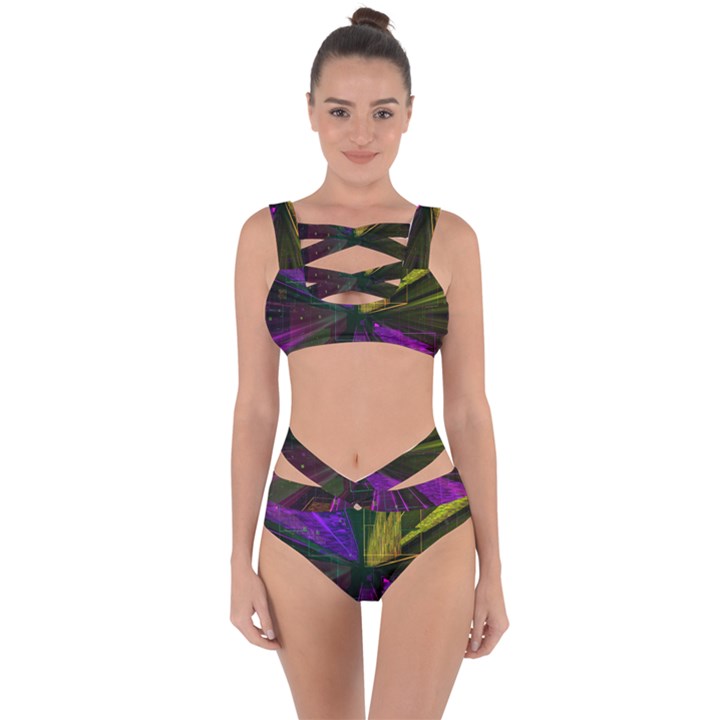 Data City Large Fiction Digital Bandaged Up Bikini Set 