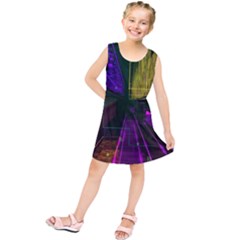 Data City Large Fiction Digital Kids  Tunic Dress by Pakrebo