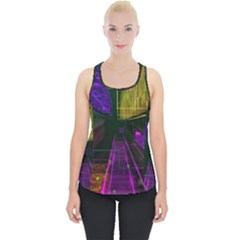 Data City Large Fiction Digital Piece Up Tank Top by Pakrebo