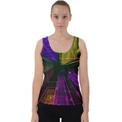 Data City Large Fiction Digital Velvet Tank Top by Pakrebo