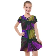 Data City Large Fiction Digital Kids  Cross Web Dress by Pakrebo