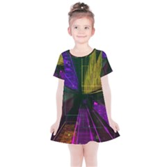 Data City Large Fiction Digital Kids  Simple Cotton Dress by Pakrebo