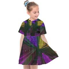 Data City Large Fiction Digital Kids  Sailor Dress by Pakrebo