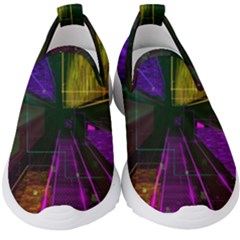 Data City Large Fiction Digital Kids  Slip On Sneakers by Pakrebo