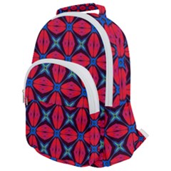 Seamless Wallpaper Digital Pattern Red Blue Rounded Multi Pocket Backpack by Pakrebo