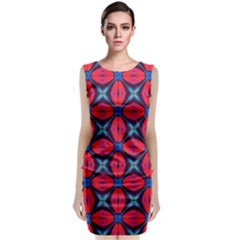 Seamless Wallpaper Digital Pattern Red Blue Classic Sleeveless Midi Dress by Pakrebo